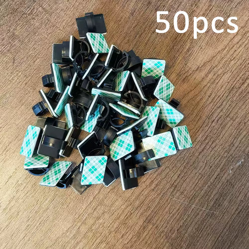 50Pcs 100Pcs Stickable Clips Double-Sided Tape Adhesive Cable Wire Clips Management Wire Cable Holder Clamps Cable Tie Holder